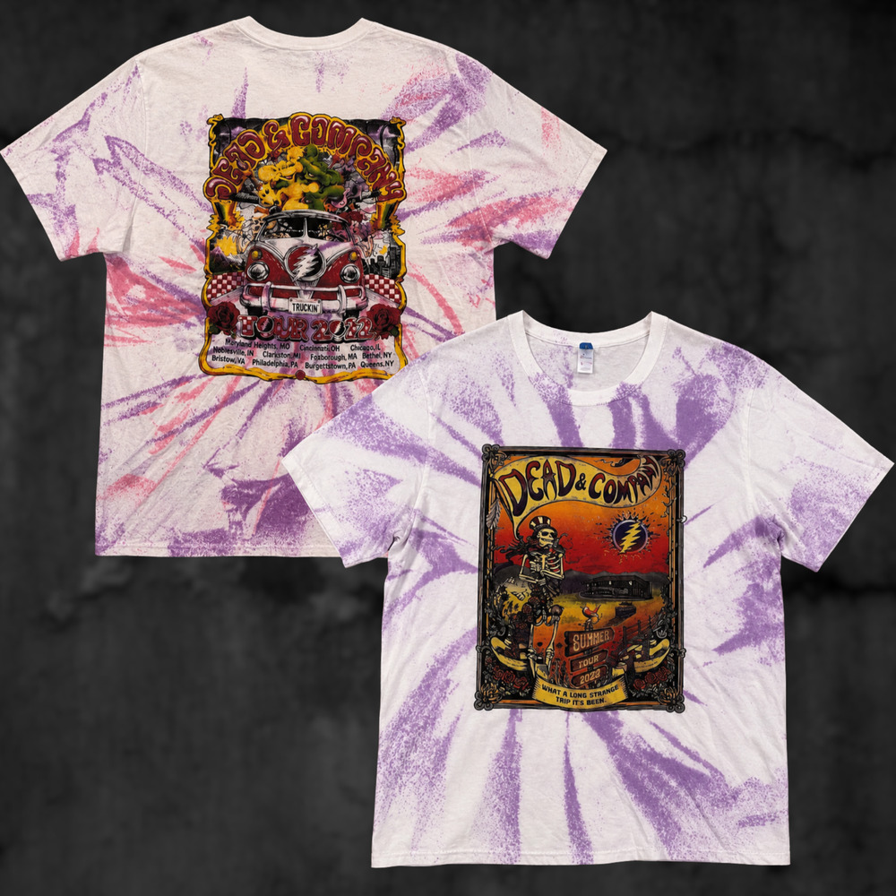 Grateful Dead Dead & Company Summer Tour 2022 Tie Dye T-Shirt Men's L Graphic